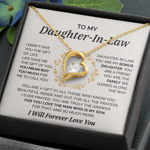 To my Daughter-In-Law - My Bonus Daughter Necklace - Forever Love Necklace