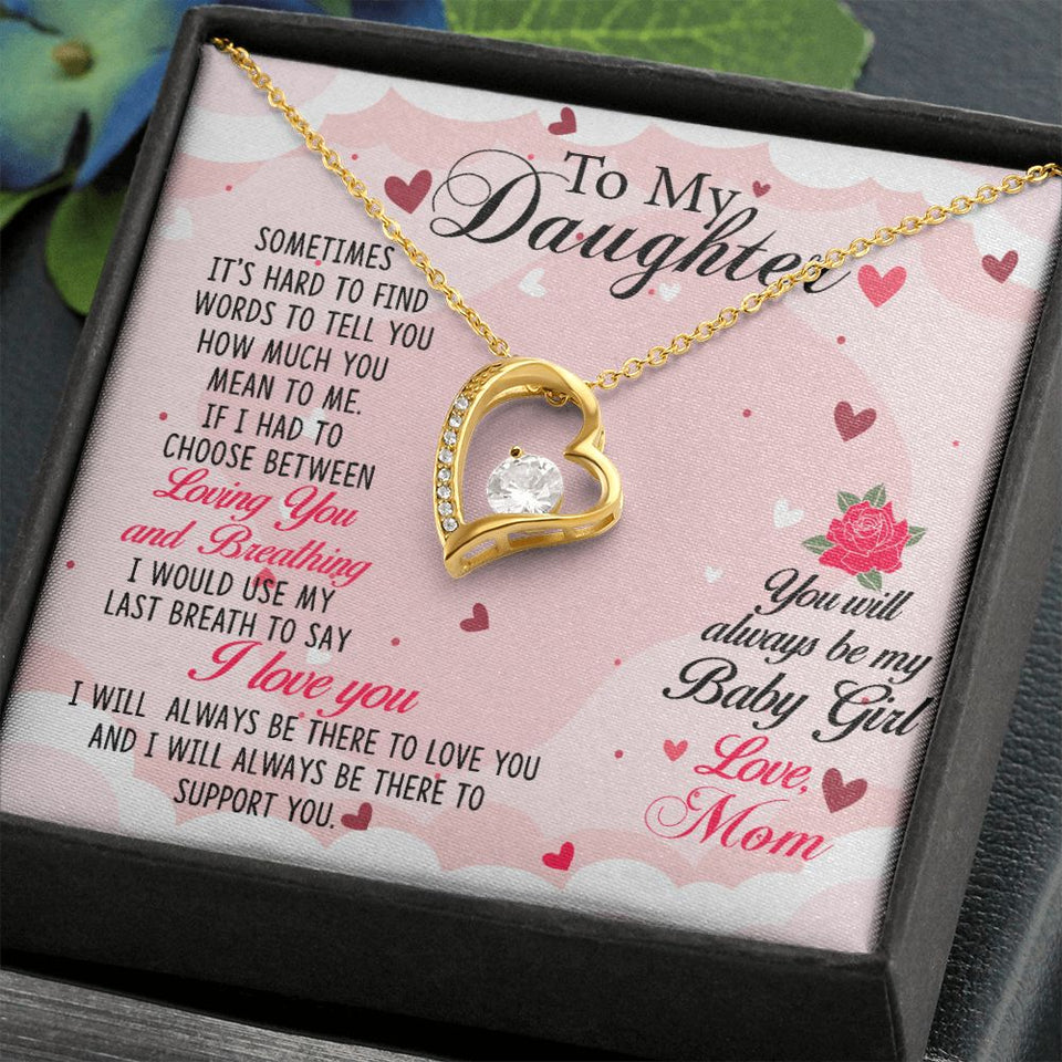 To my Daughter-01 Daughter Forever Love Heart Necklace