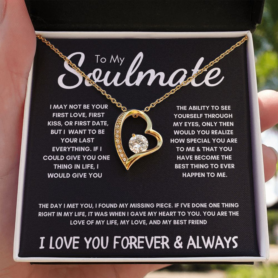 To My Soulmate - Forever Love Necklace - The Day I Met You - Black Card