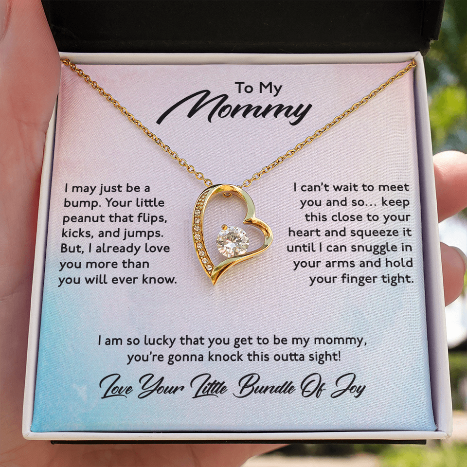 To My Mommy Mom Necklace Gift - I am so lucky that you get to be my mommy, you're gonna knock this outta sight From Daughter Son Heart Forever Love Necklace LX028C