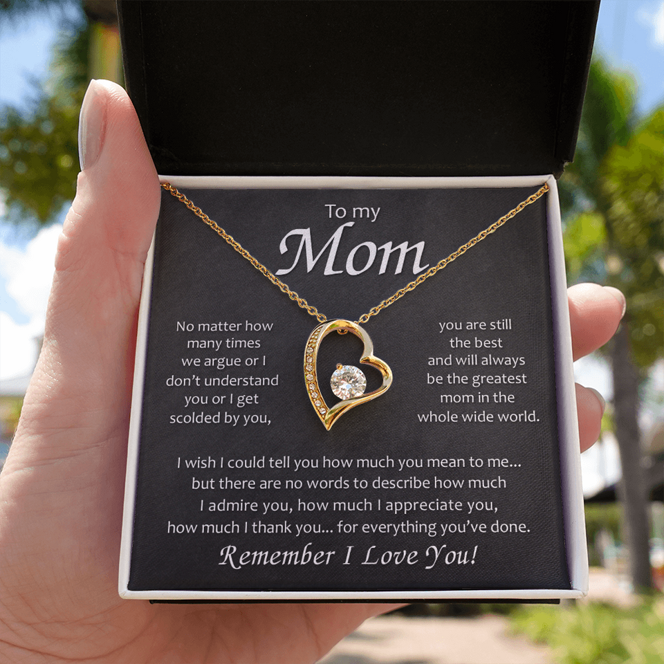 To My Mom | Remember I Love You | Forever Love Necklace