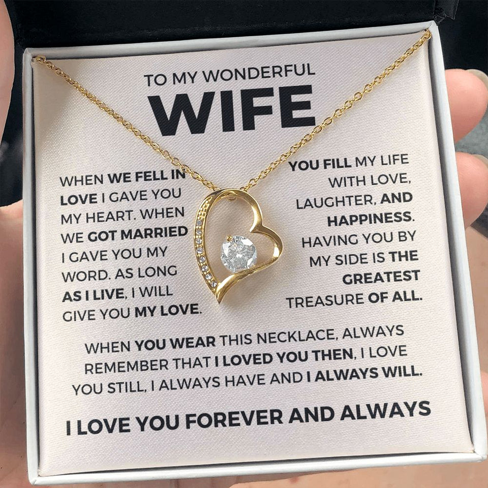 Gift for Wife, Valentine Necklace for Wife - Greatest Treasure - Forever Love Necklace