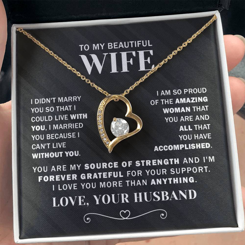 To My Wife I'm Forever Grateful - Forever Love Necklace from Husband