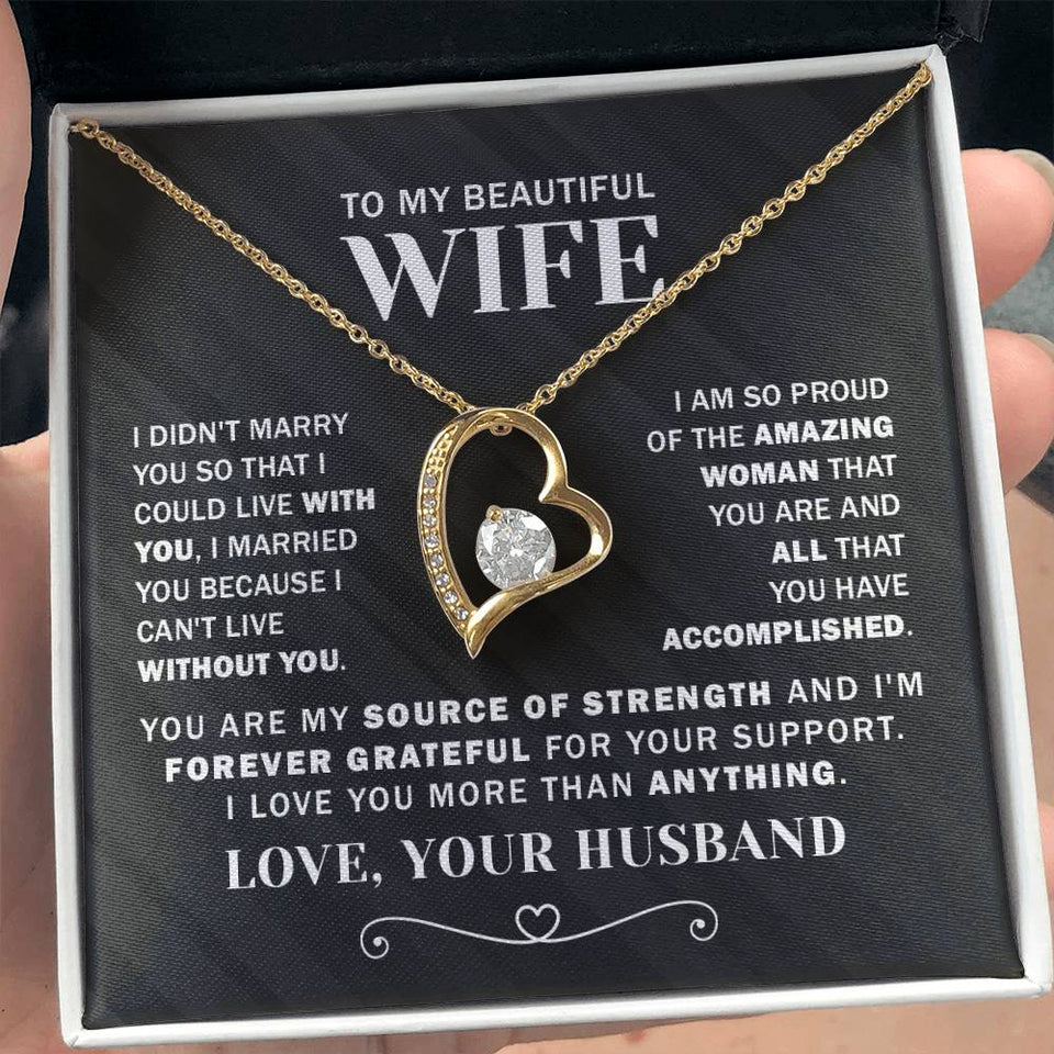 To My Wife I'm Forever Grateful - Forever Love Necklace from Husband