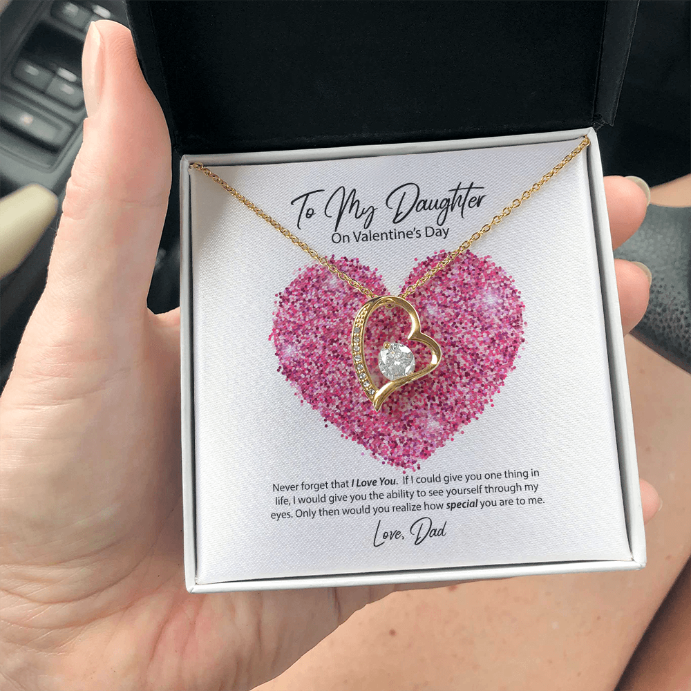 To My Daughter from Dad Valentine's Day Forever Love Necklace