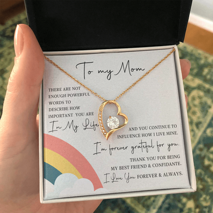 To My Mom | Forever Grateful For You | Forever Love Necklace