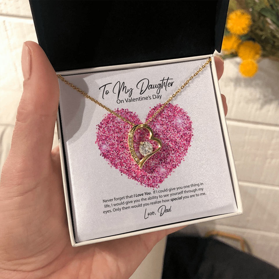 To My Daughter from Dad Valentine's Day Forever Love Necklace