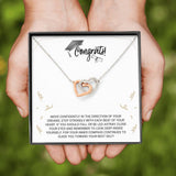 Graduation Necklace Gift - Move Confidently in the direction of your dreams - College, High School, Senior, Master Graduation Gift - Interlocking Hearts Necklace