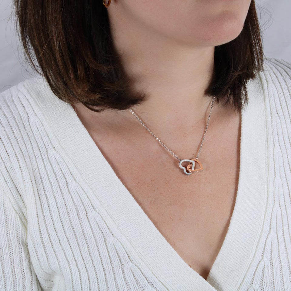 To My Granddaughter - Love Grandma - Beautiful Gift Set - Interlocking Hearts Necklace