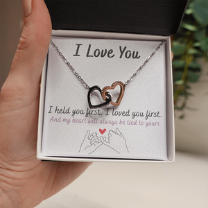 Mother And Daughter | I Love You | Interlocking Hearts Necklace