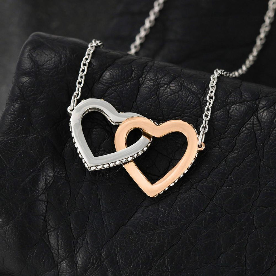 Pamaheart- Interlocking Hearts Necklace- To My Unbiological Sister - I Smile a Lot More