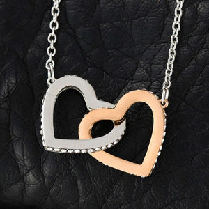 Interlocking Hearts Necklace- To My Wife - My Queen Forever -Interlocked Hearts