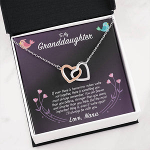 To My Granddaughter Love Nana Interlocking Hearts Necklace