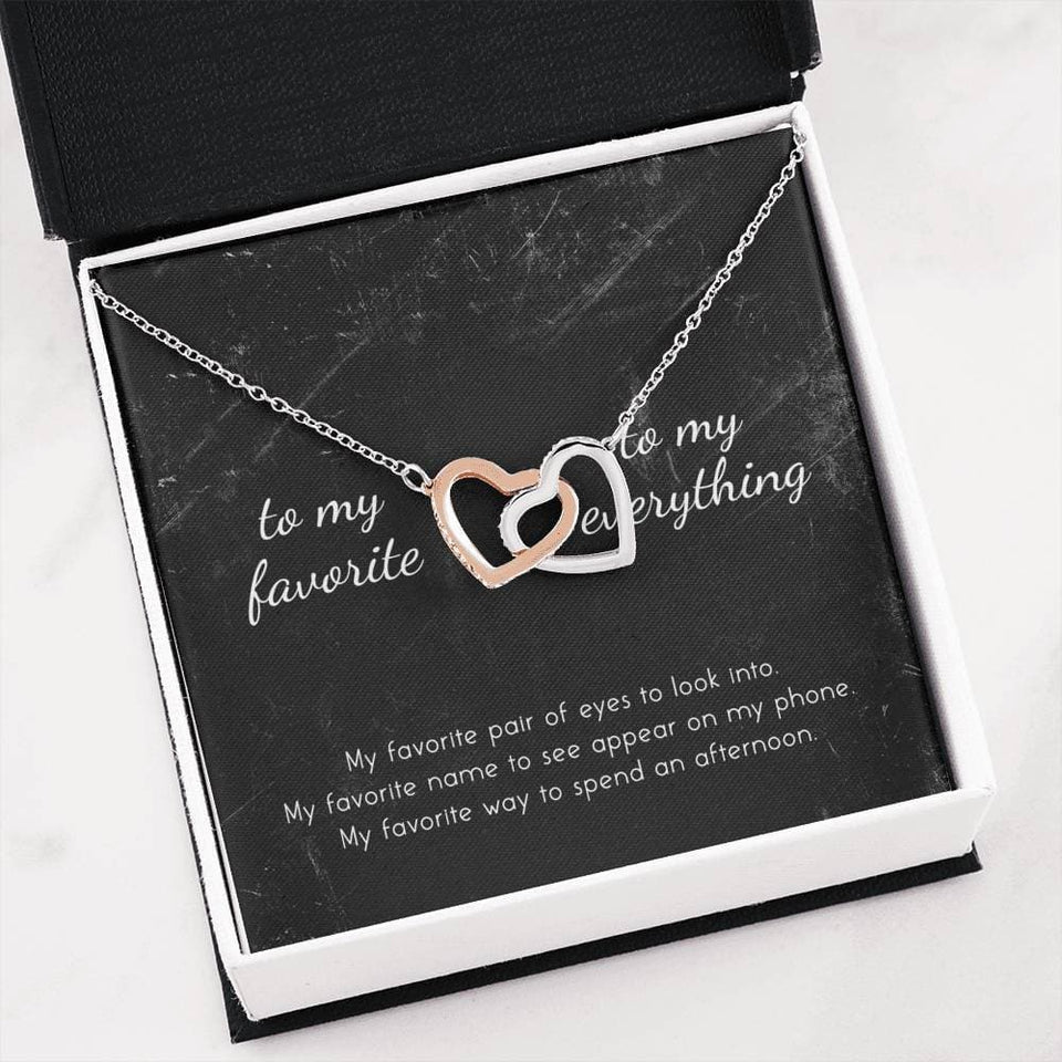 To My Favorite, To My Everything Interlocking Hearts Necklace