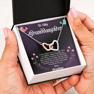 To My Granddaughter Love Grandma Interlocking Hearts Necklace