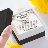 Pamaheart- Interlocking Hearts Necklace- To My Unbiological Sister - I Smile a Lot More