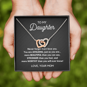 Interlocking Hearts Necklace-To my daughter
