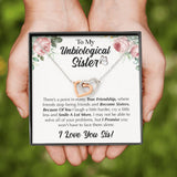 Pamaheart- Interlocking Hearts Necklace- To My Unbiological Sister - I Smile a Lot More