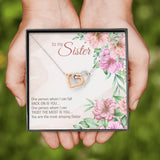 Interlocking Hearts Necklace- To My Sister - The Most Amazing Sister
