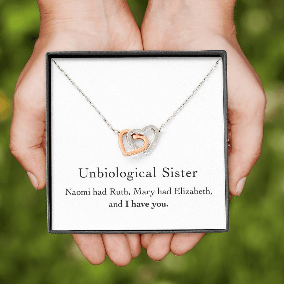 Unbiological Sister - Naomi Had Ruth - Interlocking Necklace, Interlocking Hearts Necklace