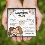 Interlocking Hearts Necklace- To My Unbiological Sister - Love You Sis