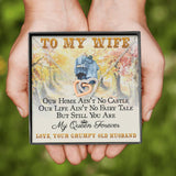 Interlocking Hearts Necklace- To My Wife - My Queen Forever -Interlocked Hearts