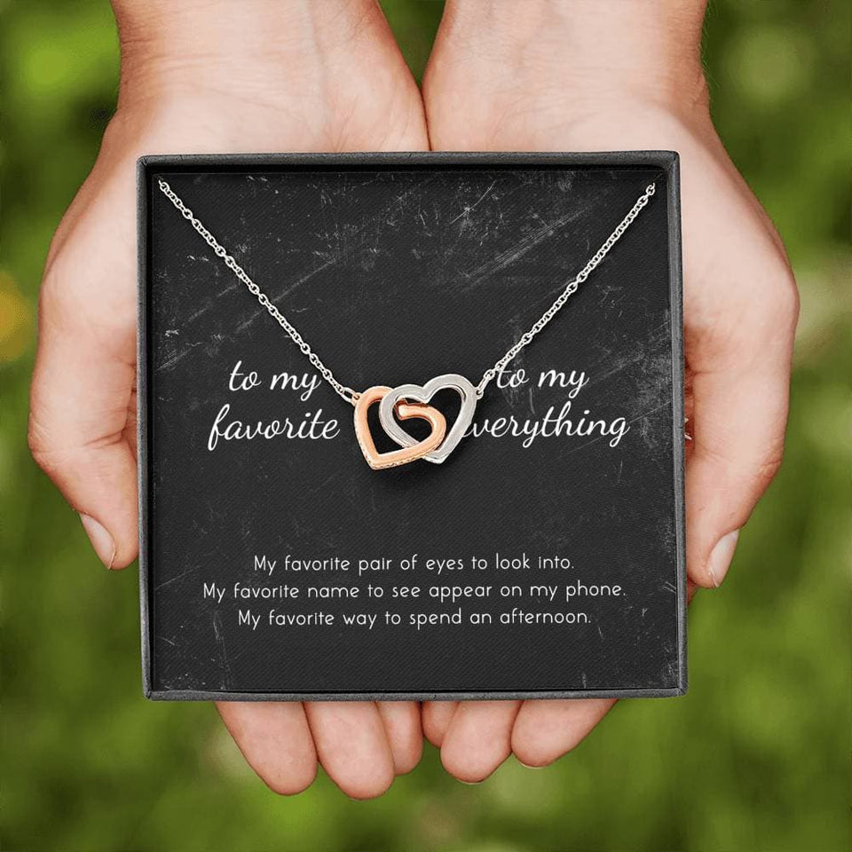 To My Favorite, To My Everything Interlocking Hearts Necklace