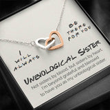 Pamaheart- Interlocking Hearts Necklace- Unbiological Sister - I Will Always Be There For You - Interlocking Heart Necklace