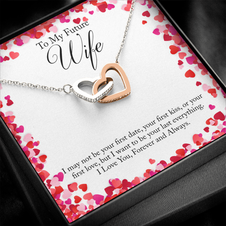 To My Future Wife Forever and Always Interlocking Hearts Necklace