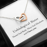 Unbiological Sister - Naomi Had Ruth - Interlocking Necklace, Interlocking Hearts Necklace
