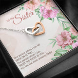 Interlocking Hearts Necklace- To My Sister - The Most Amazing Sister