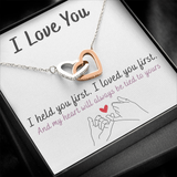 Mother And Daughter | I Love You | Interlocking Hearts Necklace