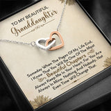 To My Beautiful Granddaughter Necklace - Always Keep Me In Your Heart - Interlocking Hearts Necklace