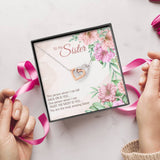 Interlocking Hearts Necklace- To My Sister - The Most Amazing Sister