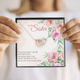 Interlocking Hearts Necklace- To My Sister - The Most Amazing Sister