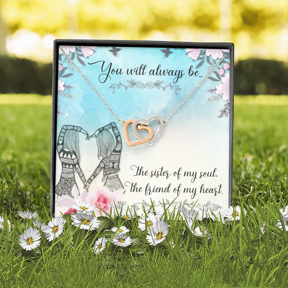 Pamaheart- Interlocking Hearts Necklace- To My Sister - The Sister Of My Soul