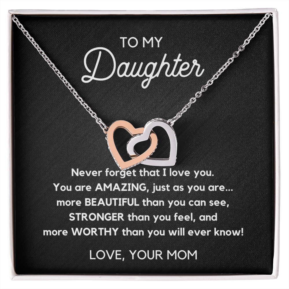 Interlocking Hearts Necklace-To my daughter