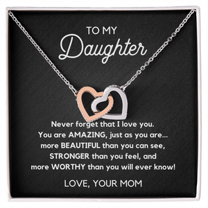 Interlocking Hearts Necklace-To my daughter