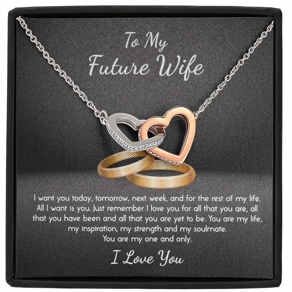 To My Future Wife My One and Only Interlocking Hearts Necklace