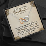 To My Beautiful Granddaughter Necklace - Always Keep Me In Your Heart - Interlocking Hearts Necklace