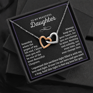 To My Beautiful Daughter,  My Love And Light - Interlocking Hearts Necklace
