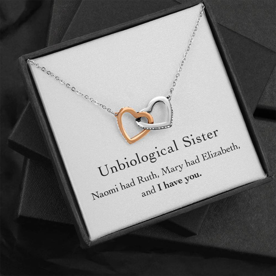Unbiological Sister - Naomi Had Ruth - Interlocking Necklace, Interlocking Hearts Necklace