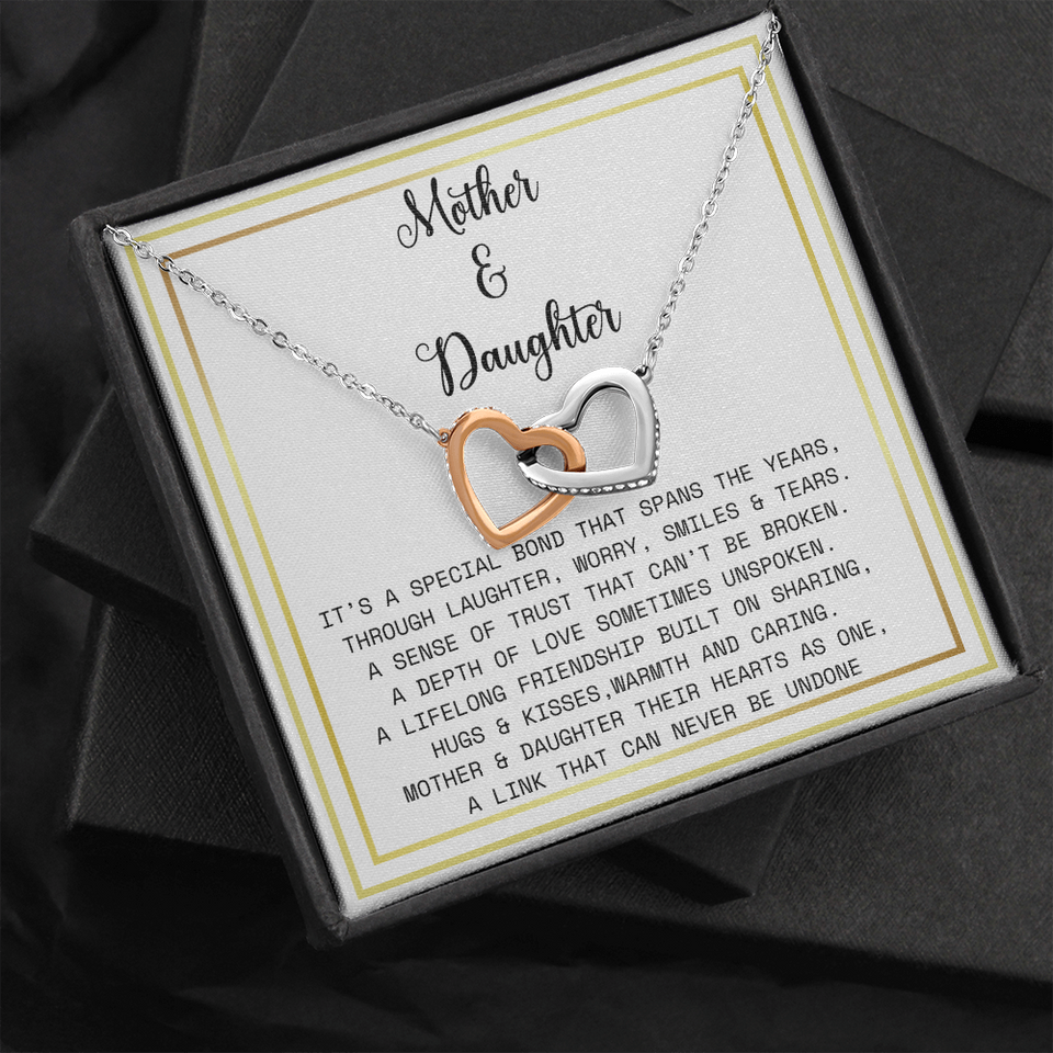 Interlocking Hearts Necklace- Mother Daughter gift
