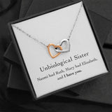 Unbiological Sister - Naomi Had Ruth - Interlocking Necklace, Interlocking Hearts Necklace