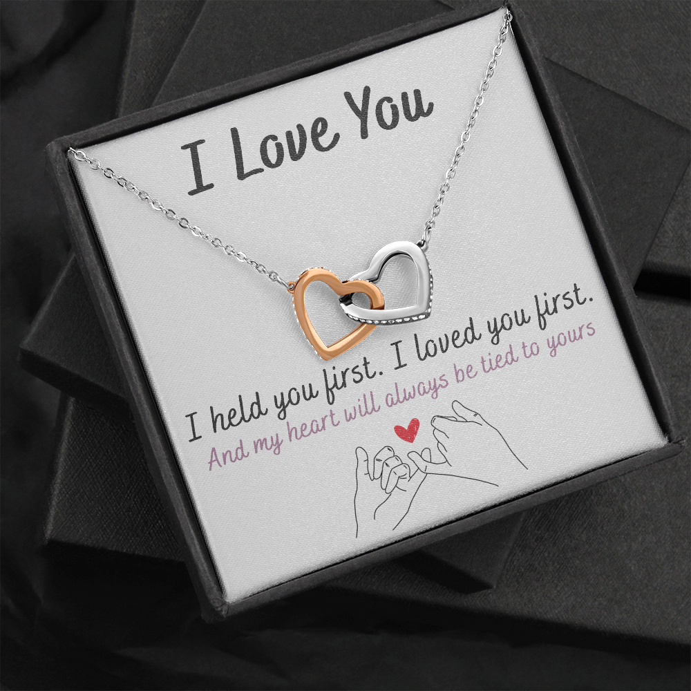 Mother And Daughter | I Love You | Interlocking Hearts Necklace