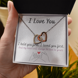 Mother And Daughter | I Love You | Interlocking Hearts Necklace