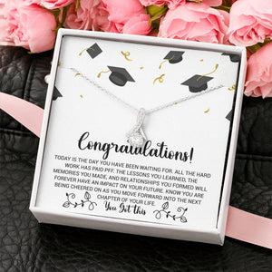 Graduation Necklace Gift - Forward into the next chapter of your life - College, High School, Senior, Master Graduation Gift - Class of 2022 Alluring Beauty Necklace - LX036E