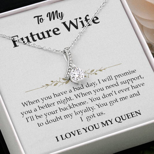 To My Future Wife Necklace, I Love You My Queen, Birthday Gift for Wife, Necklace for Her, Alluring Beauty Necklace