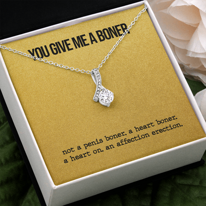Funny Boner Necklace - You Are Give Me Boner, Gift Idea for Wife, Girlfriend, Necklace for Soulmate, Birthday Gift, Anniversary, Alluring Beauty Necklace