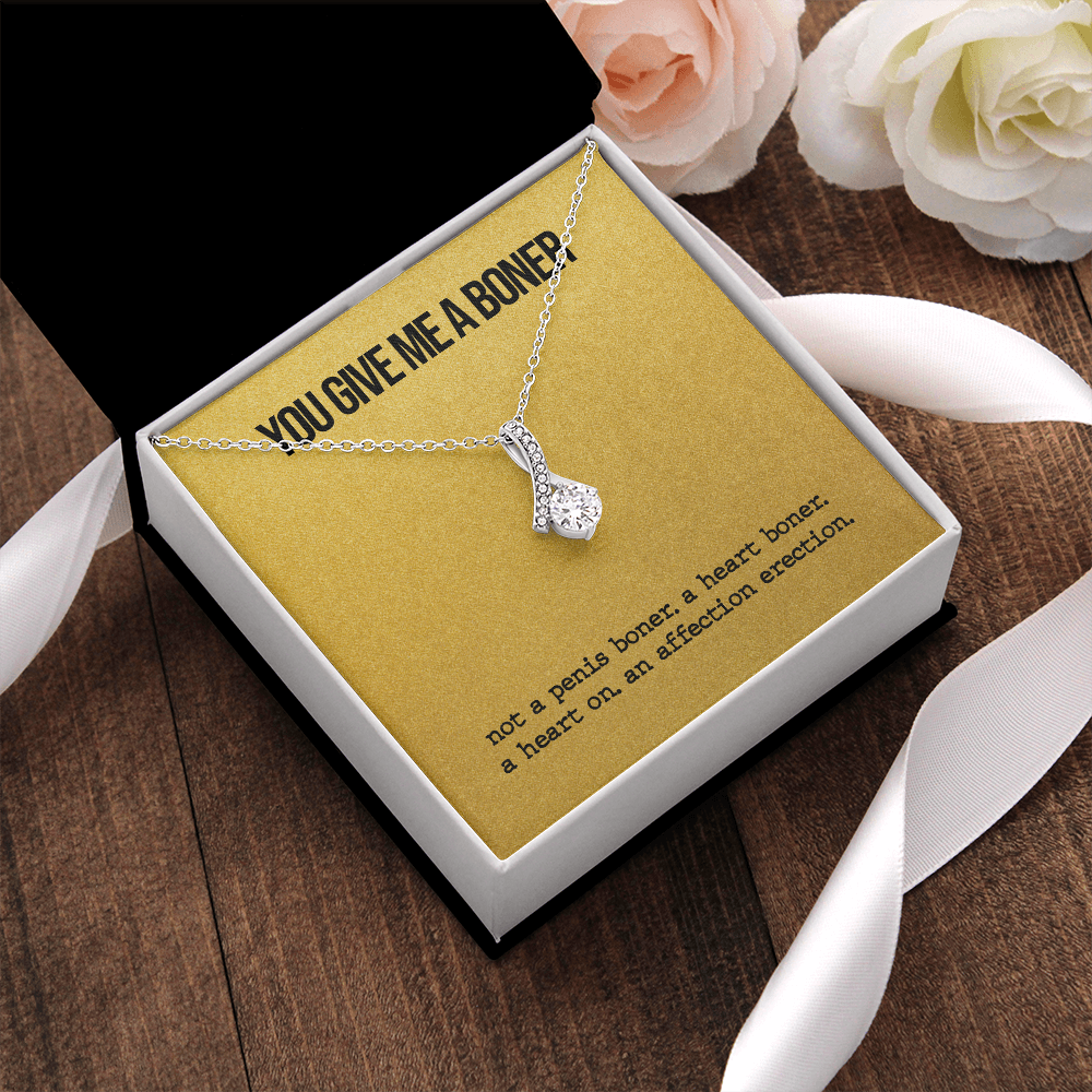 Funny Boner Necklace - You Are Give Me Boner, Gift Idea for Wife, Girlfriend, Necklace for Soulmate, Birthday Gift, Anniversary, Alluring Beauty Necklace
